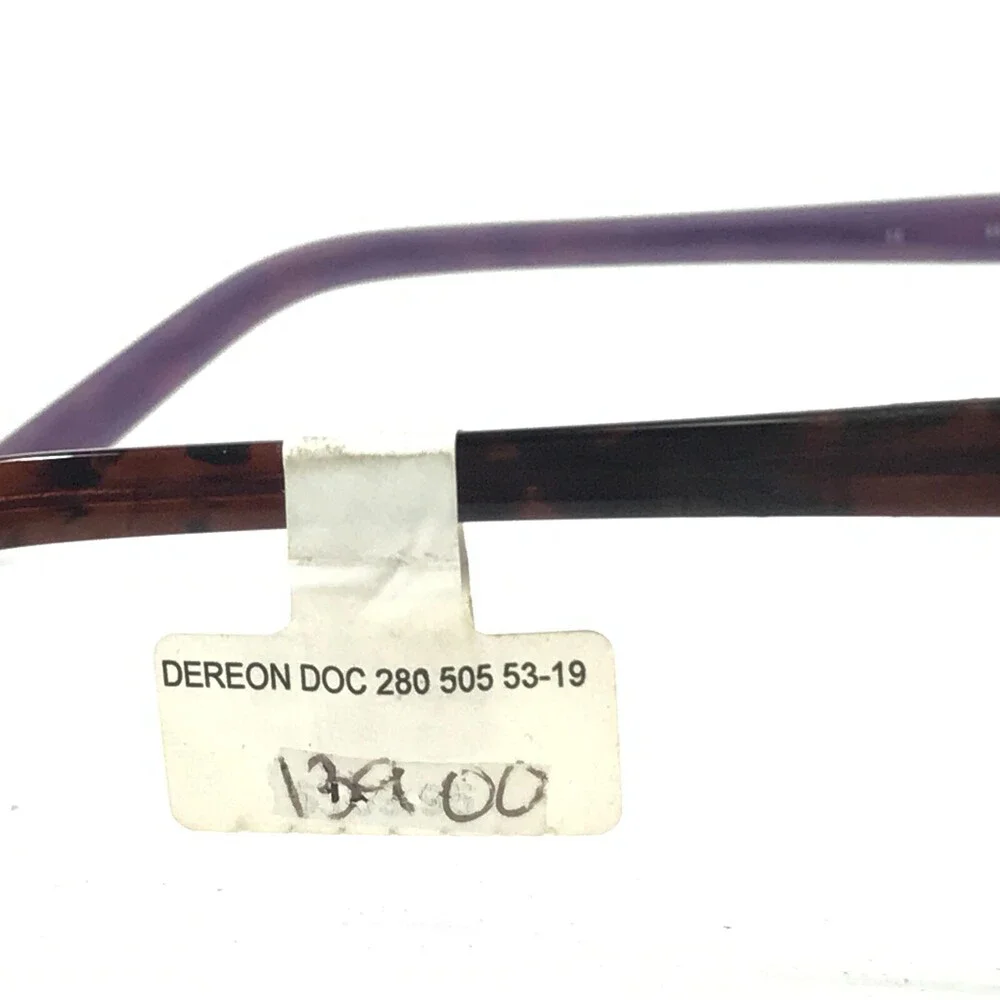 Dereon DOC280 505 Eyeglasses Frames Purple Tortoise Square Full Rim 53-19-140